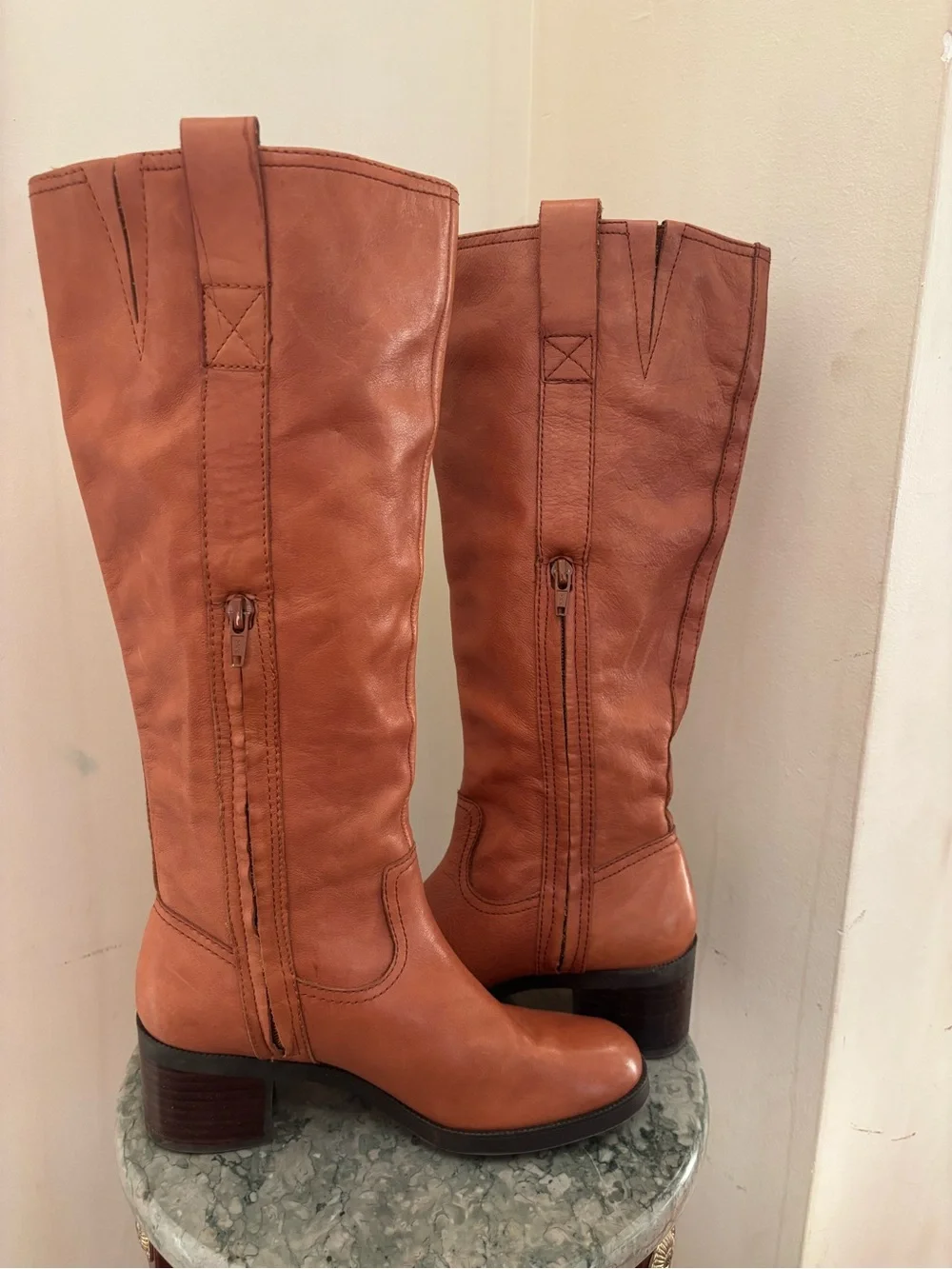 Ralph Lauren Tall Women's Riding Boots in Cognac Leather size 6B